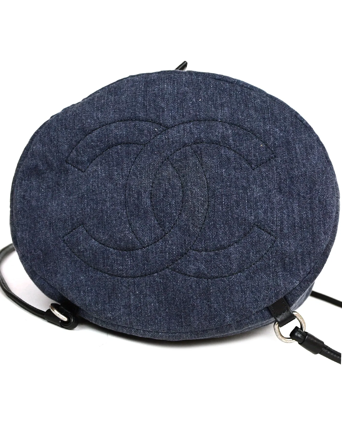 Chanel Blue Denim 2017 Drawstring Convertible Backpack Bucket Bag