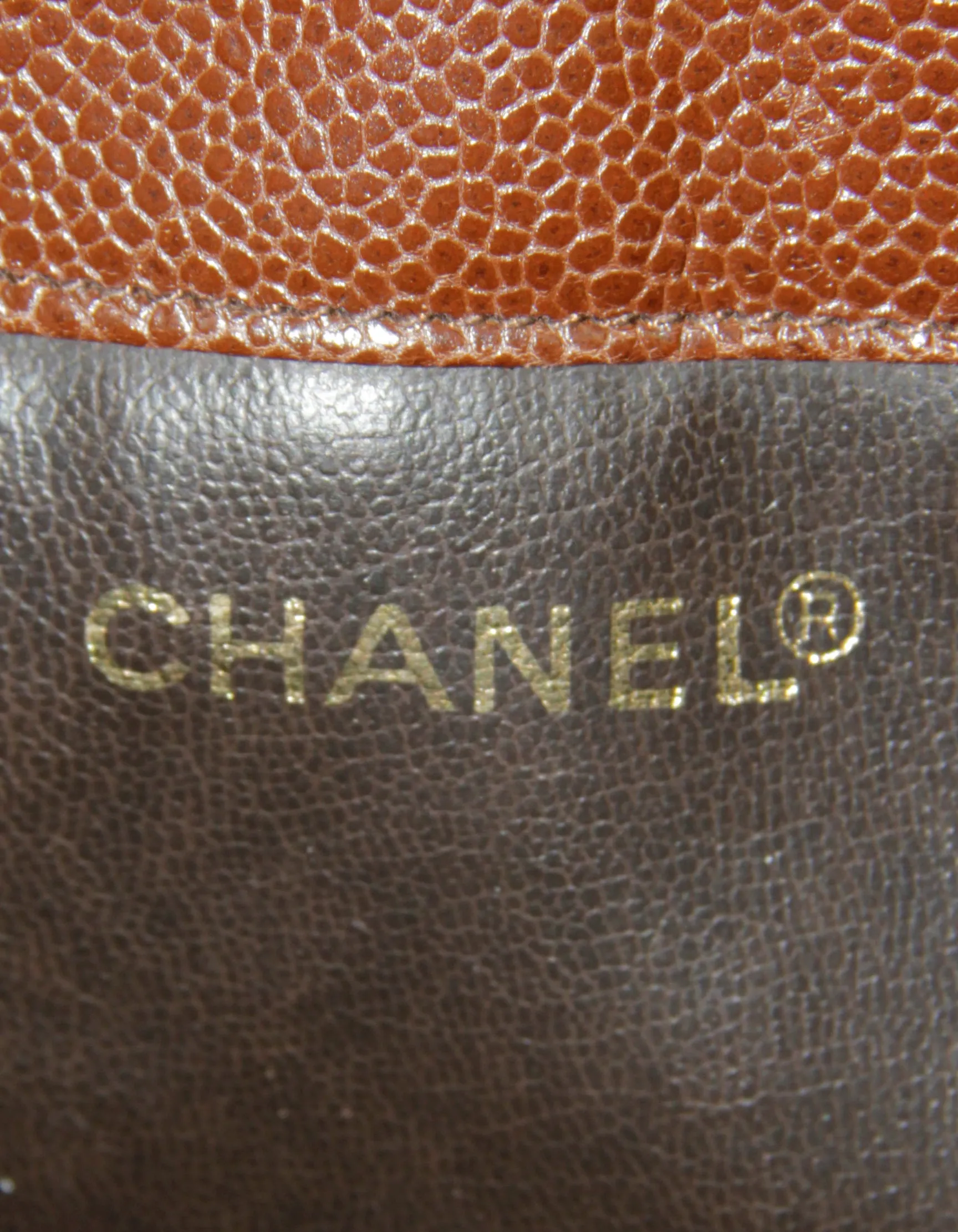 Chanel Brown Vintage Logo Caviar Leather Bucket Bag