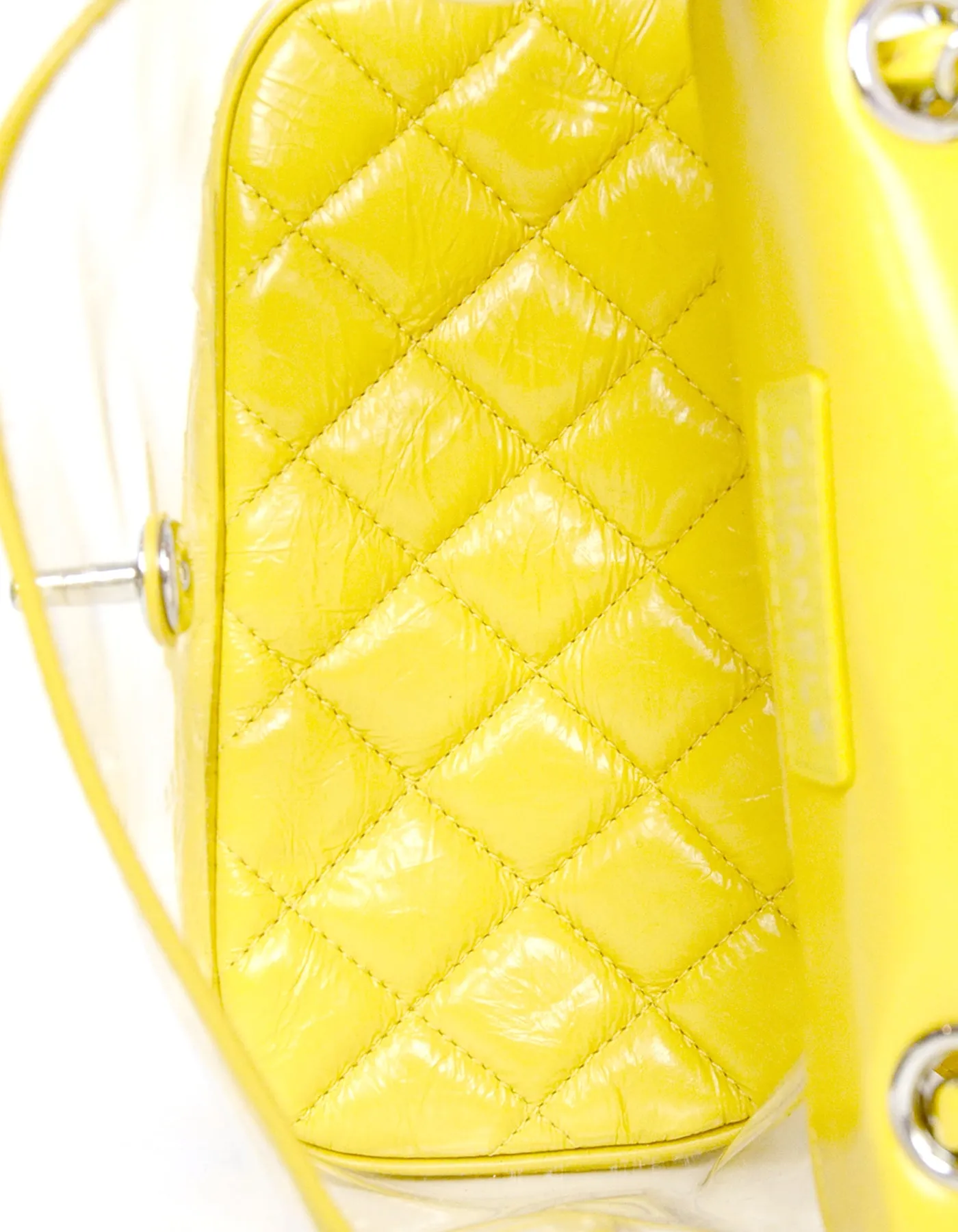 Chanel Yellow Crumpled Calfskin PVC Quilted Backpack Bag