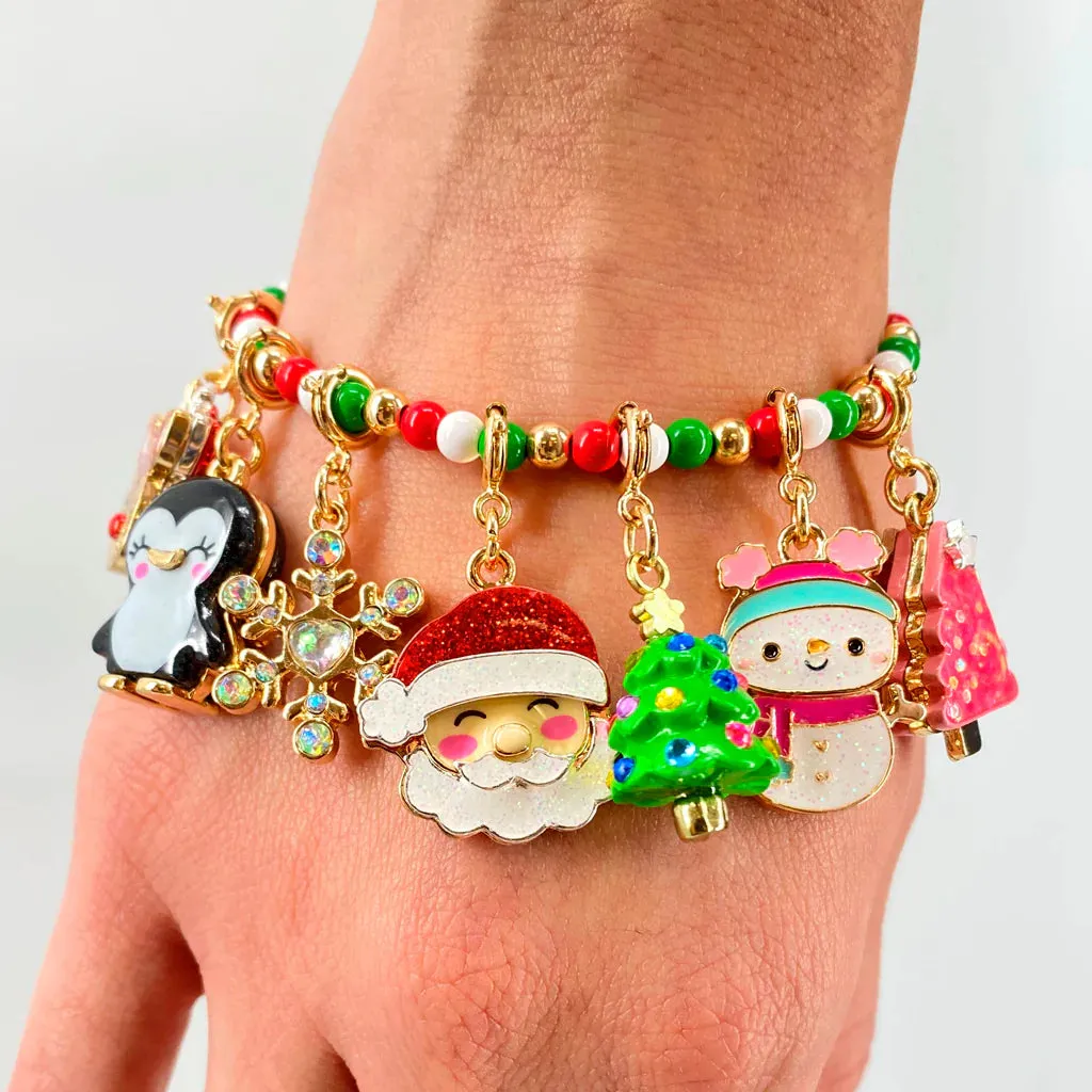 Charm It! 4mm Gold Christmas Stretch Bead Bracelet