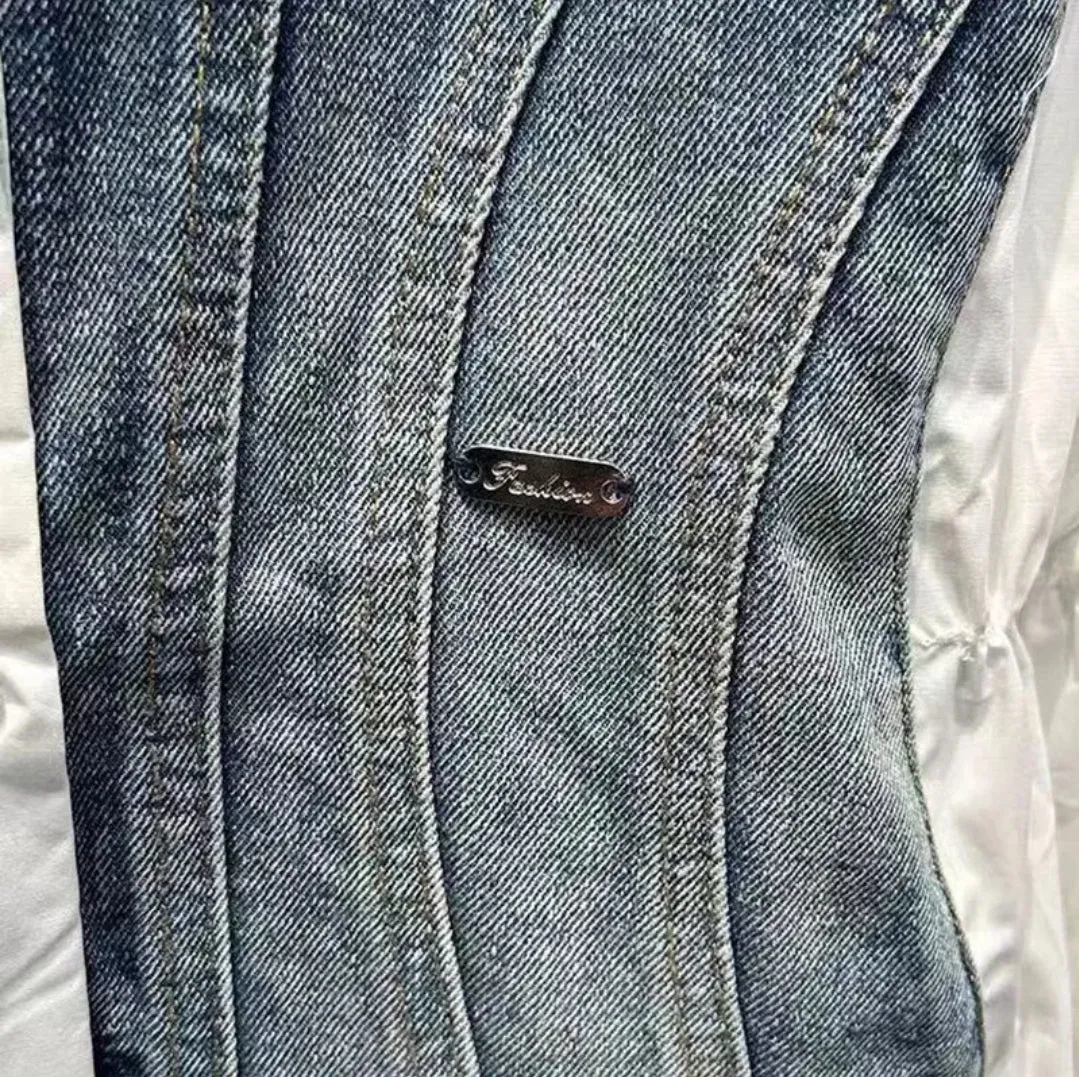 Chic Denim- Vest ILLUSION blouse (New! 2 colors)
