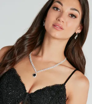 Chic Elegance Gemstone Necklace And Earrings Set