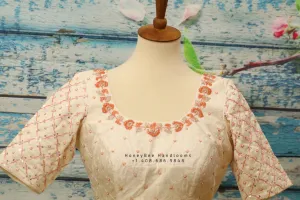 Chikenkari Blouse |Zardhosi Work Blouse | saree stitched Blouse | Bollywood Blouse| Maggam Work Blouse | ZARI Blouse | HoneyBee Handlooms