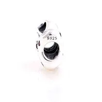 Children's European Beads:  Sterling Silver European Bow Bead with CZ