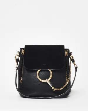 Chloé Black Suede & Calfskin Small Faye Backpack