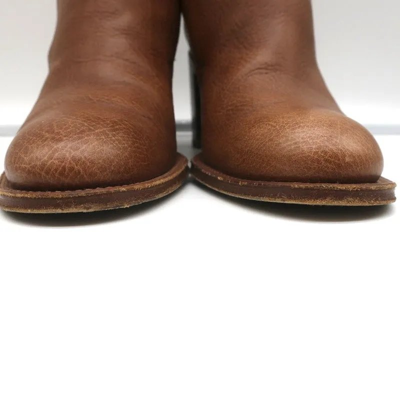 Chloe Ankle Strap Ankle Boots Brown Leather Size 39 High Heel Booties