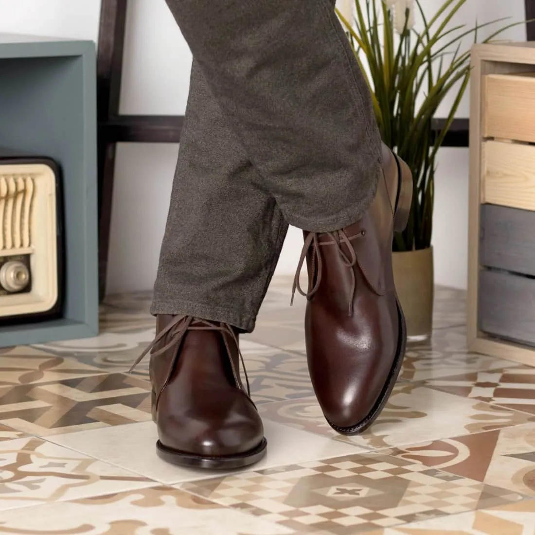 Chukka Boots en cuir marron