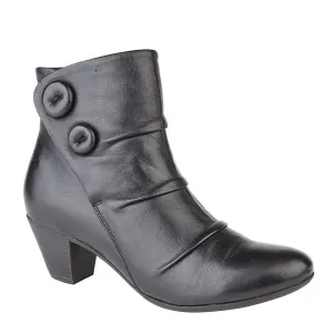 Cipriata L5045A EMMA Ruched Vamp Button Ankle Boot