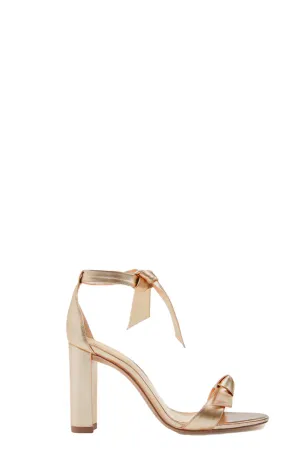 Clarita Block 90 Leather Sandal in Golden
