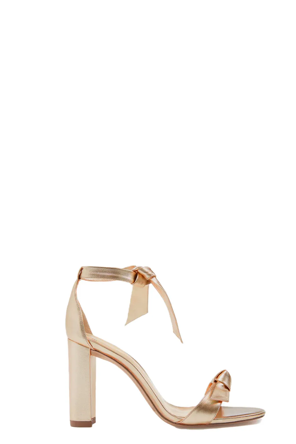 Clarita Block 90 Leather Sandal in Golden