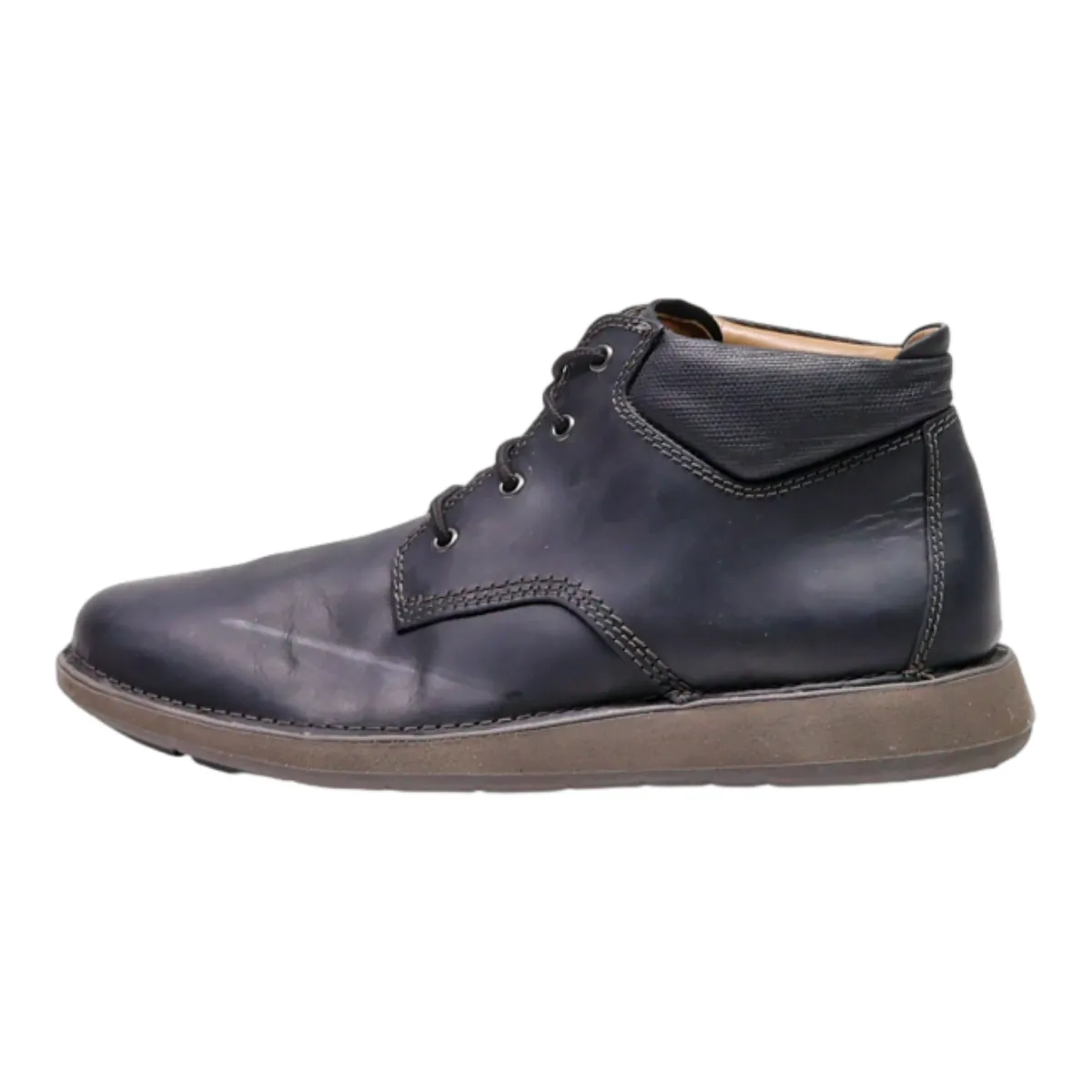 CLARKS Chukka Boots Black Leather Mens UK 9