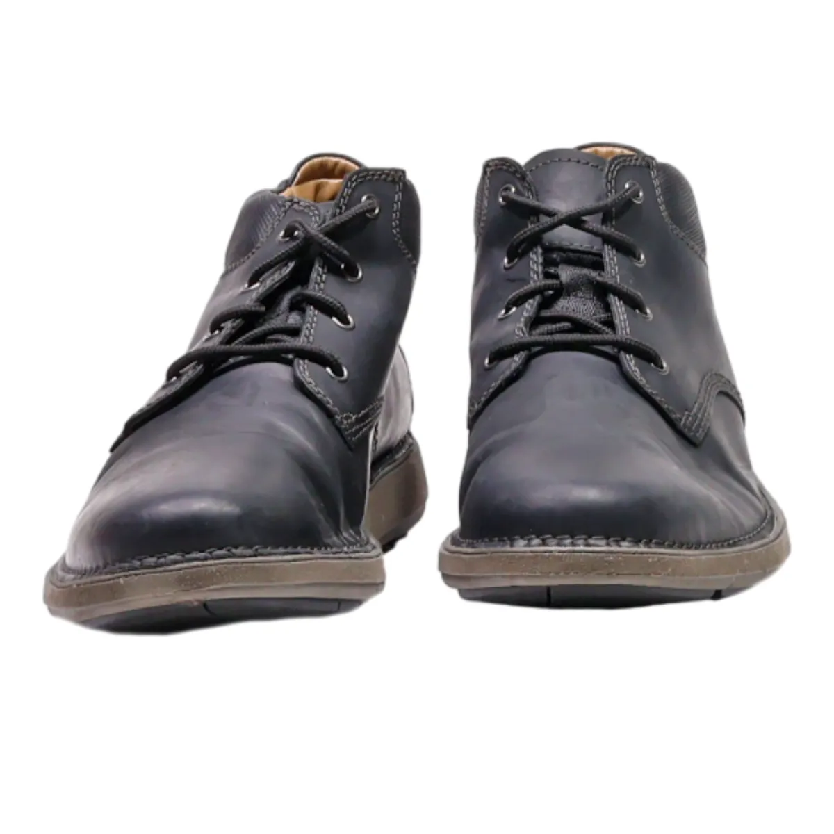 CLARKS Chukka Boots Black Leather Mens UK 9