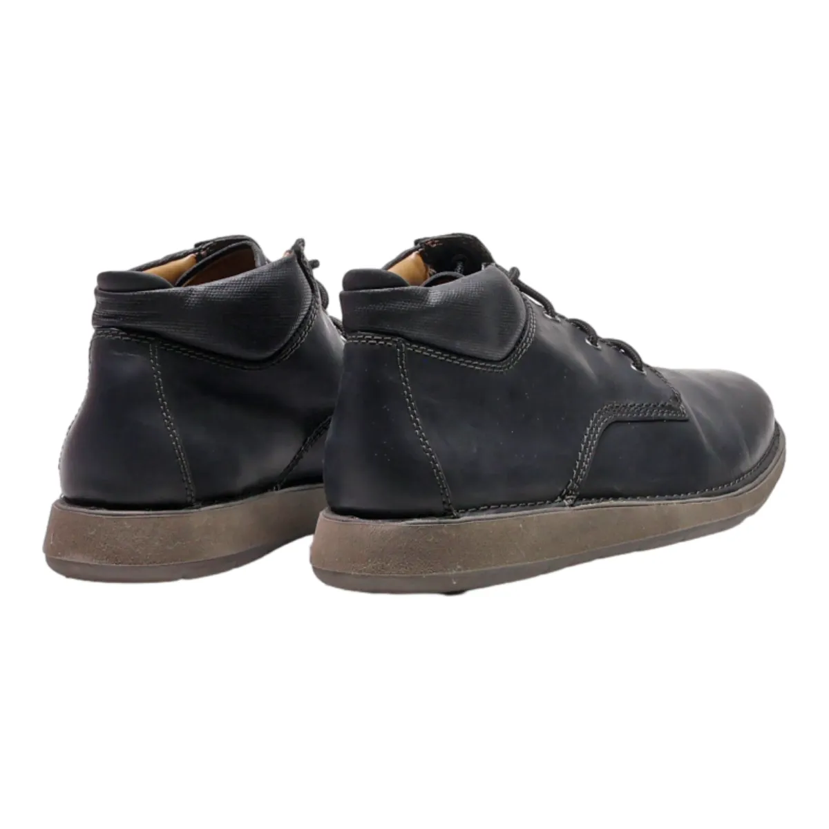 CLARKS Chukka Boots Black Leather Mens UK 9