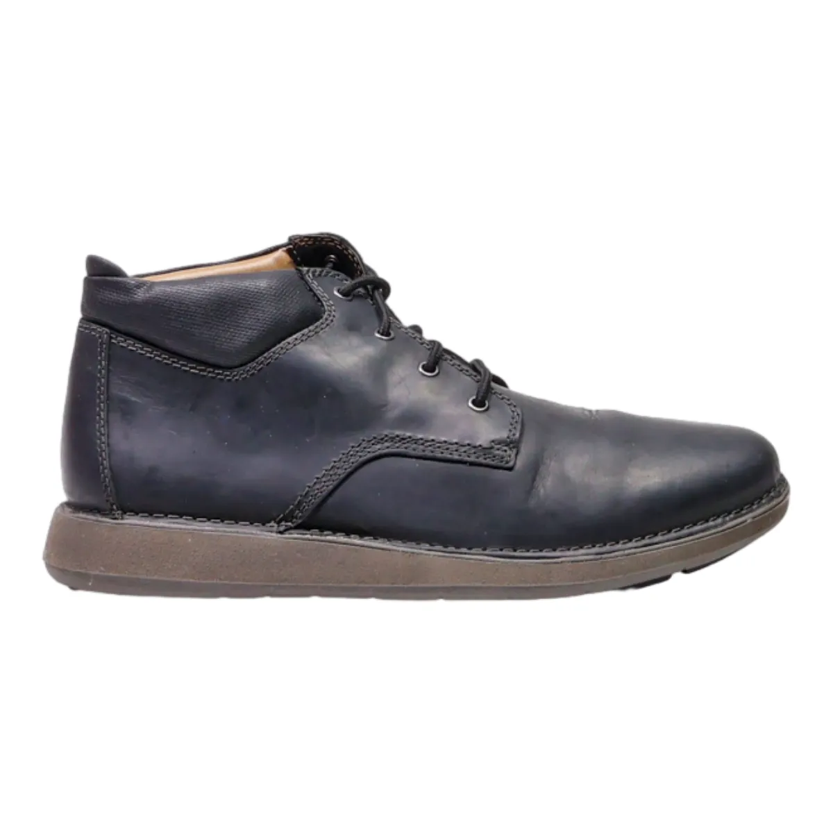 CLARKS Chukka Boots Black Leather Mens UK 9