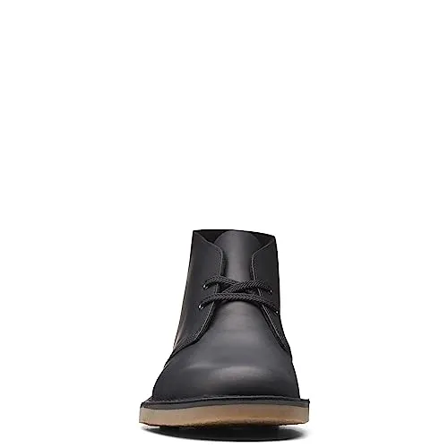 Clarks Men's Bushacre 3 Chukka Boot, Black Leather, 8