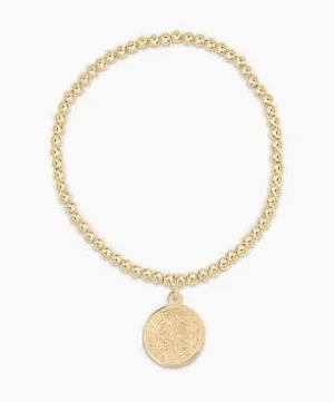 Classic Gold 3MM Bead Bracelet-Blessings Gold Disc