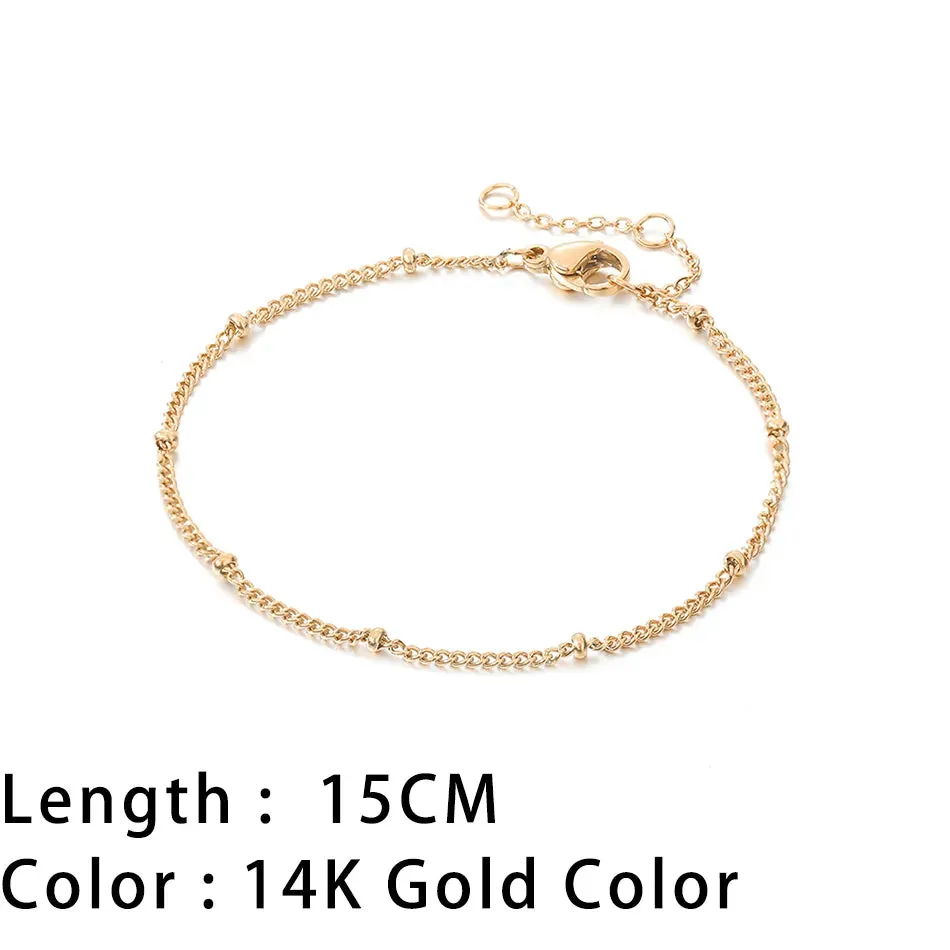 Classic Gold Chain Bracelets for Women Trendy 14K Gold Plated Stainless Steel Herringbone Chain Stackable Figaro Chain Paperclip Link Bracelets