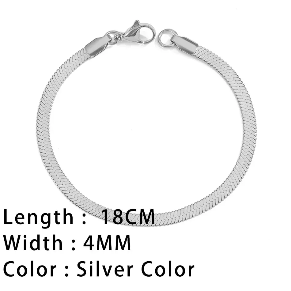 Classic Gold Chain Bracelets for Women Trendy 14K Gold Plated Stainless Steel Herringbone Chain Stackable Figaro Chain Paperclip Link Bracelets