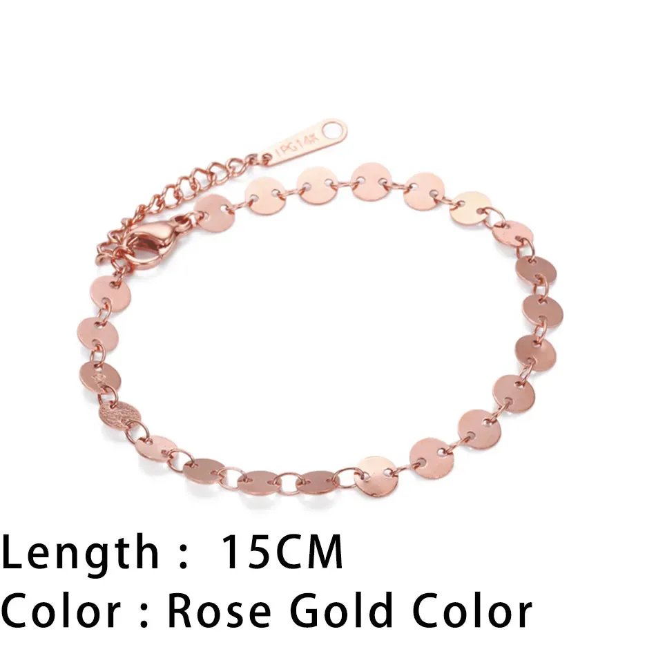 Classic Gold Chain Bracelets for Women Trendy 14K Gold Plated Stainless Steel Herringbone Chain Stackable Figaro Chain Paperclip Link Bracelets