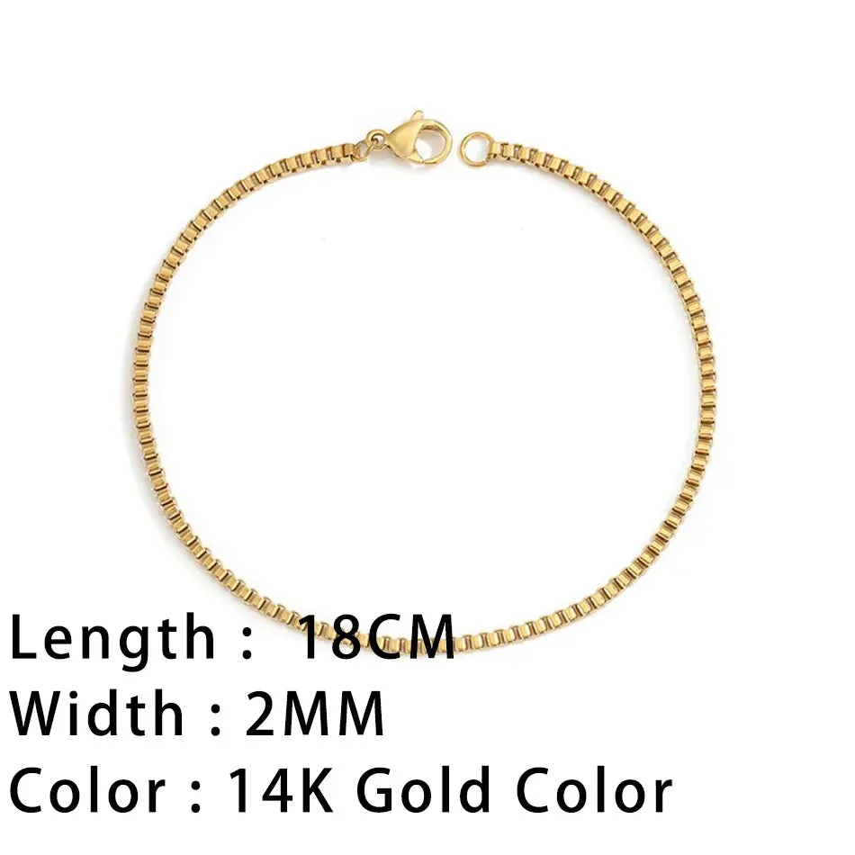 Classic Gold Chain Bracelets for Women Trendy 14K Gold Plated Stainless Steel Herringbone Chain Stackable Figaro Chain Paperclip Link Bracelets
