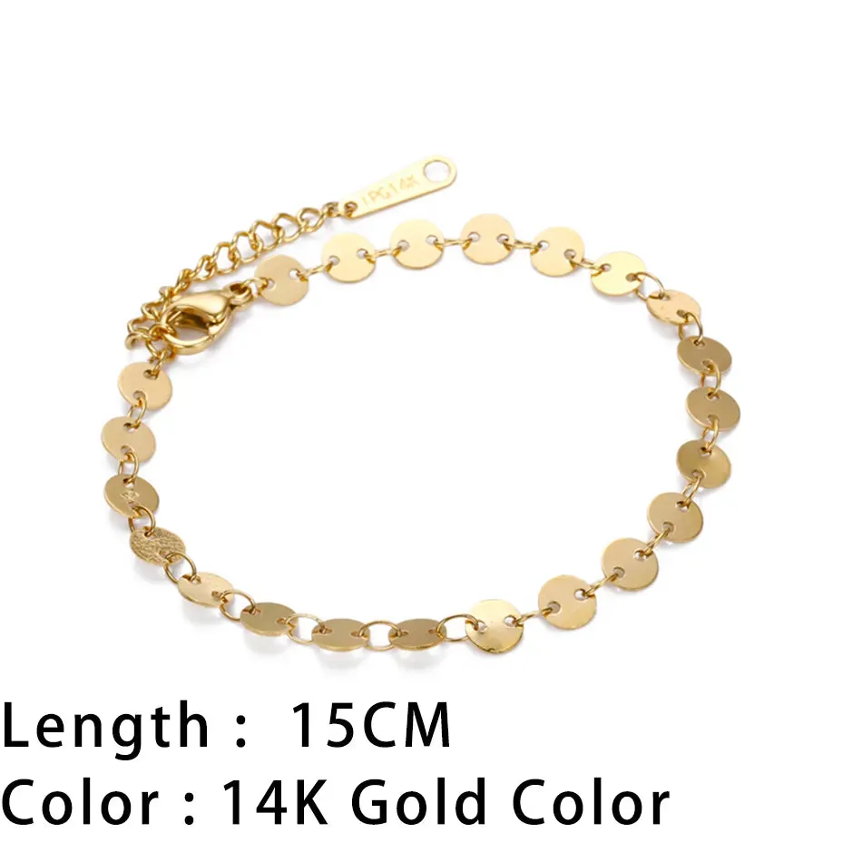 Classic Gold Chain Bracelets for Women Trendy 14K Gold Plated Stainless Steel Herringbone Chain Stackable Figaro Chain Paperclip Link Bracelets