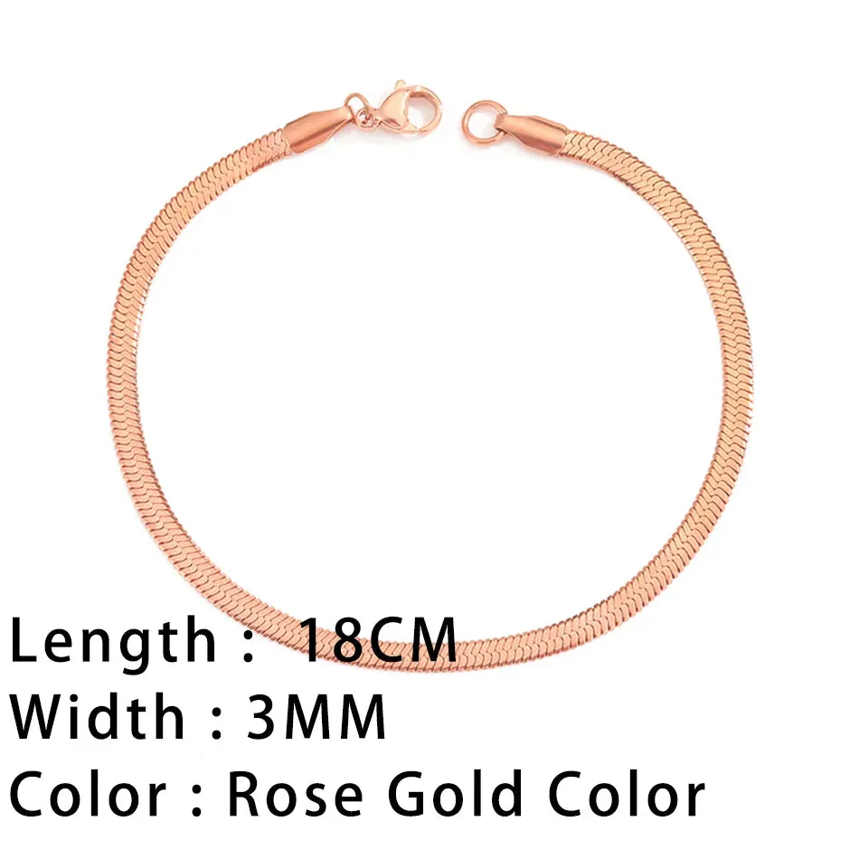 Classic Gold Chain Bracelets for Women Trendy 14K Gold Plated Stainless Steel Herringbone Chain Stackable Figaro Chain Paperclip Link Bracelets