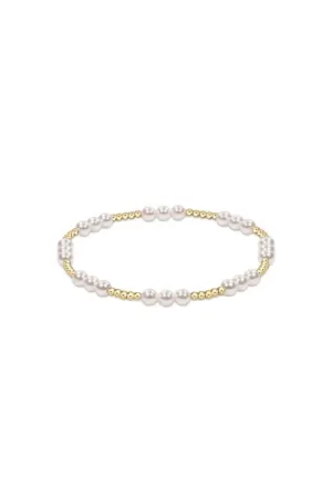 Classic Joy Pattern 4mm Bead Bracelet Pearl