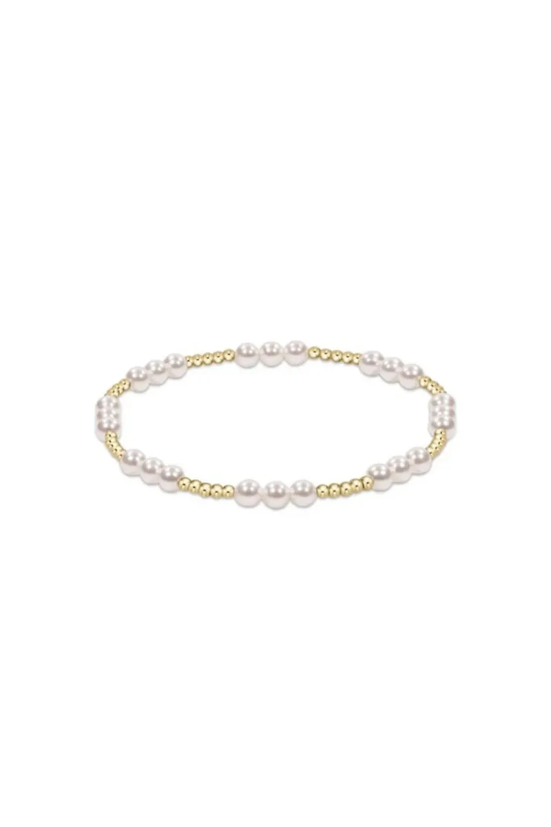 Classic Joy Pattern 4mm Bead Bracelet Pearl