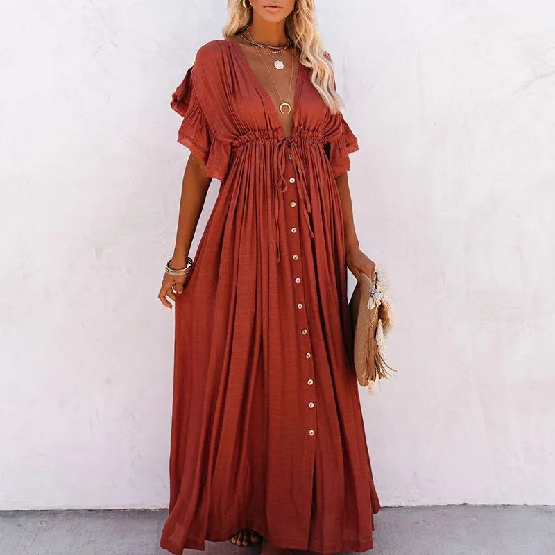 Classy Summer Beach Simple Long Dress