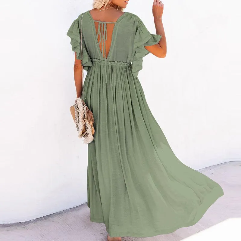 Classy Summer Beach Simple Long Dress