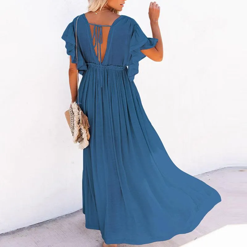 Classy Summer Beach Simple Long Dress