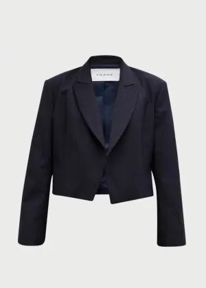 Clean Cropped Blazer (Navy)