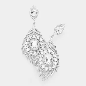 Clear Crystal and Rhinestone Chandelier Earrings | Pageant Earrings | 283404