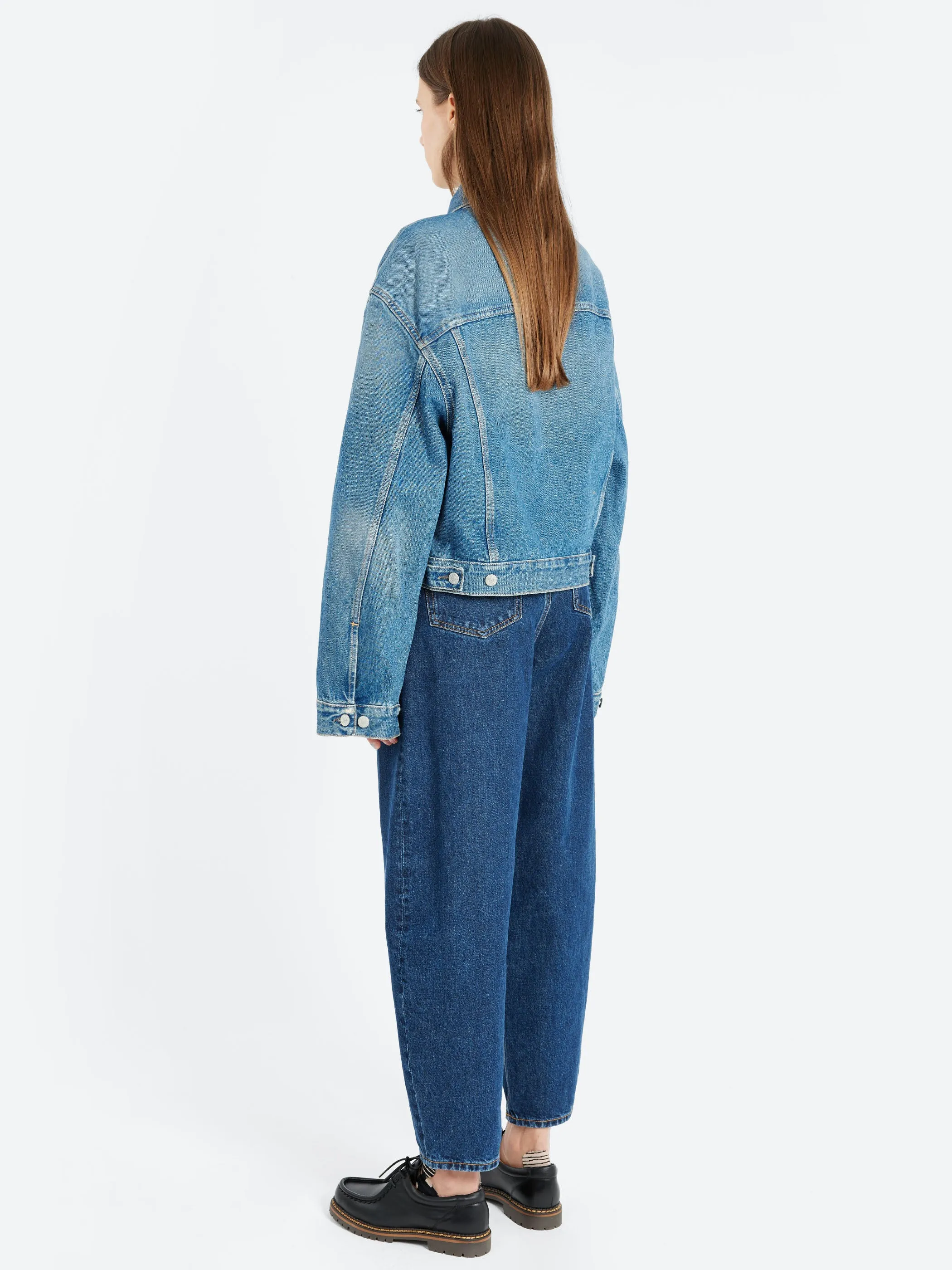 Collared Button-Up Denim Jacket