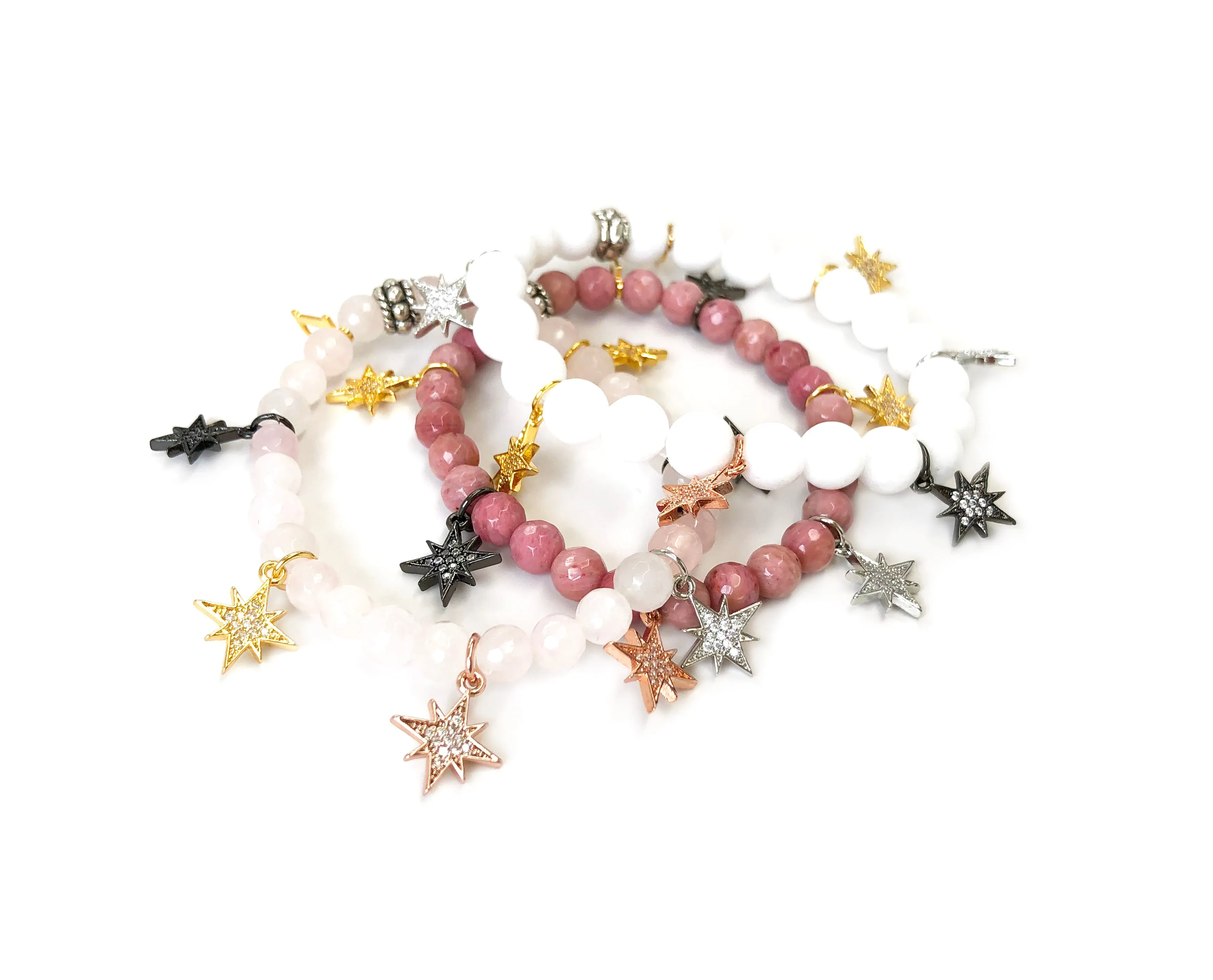 Colored Mini Starburst Charm Bracelets