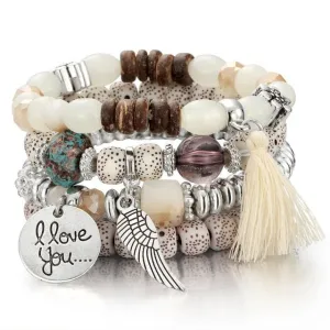 Colorfully Beaded Charm Bracelets