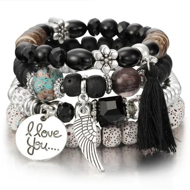 Colorfully Beaded Charm Bracelets