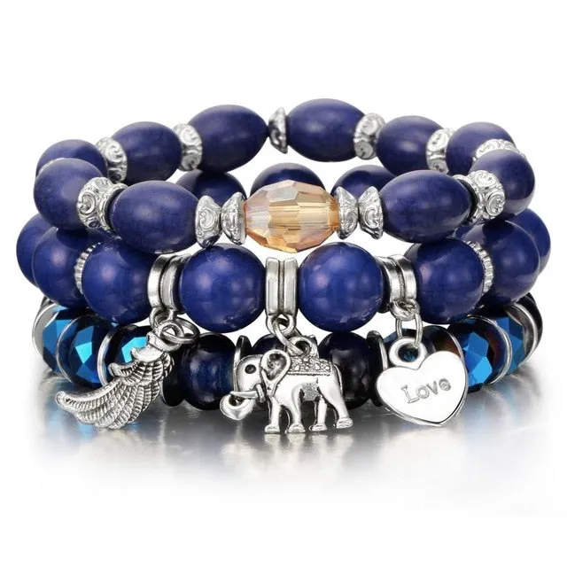 Colorfully Beaded Charm Bracelets