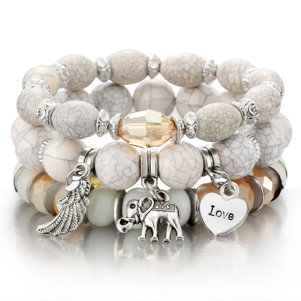 Colorfully Beaded Charm Bracelets