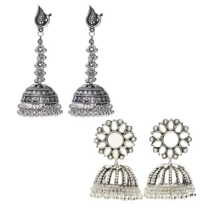 Combo of 2 Chandelier Mirror and Peacock Jhumki