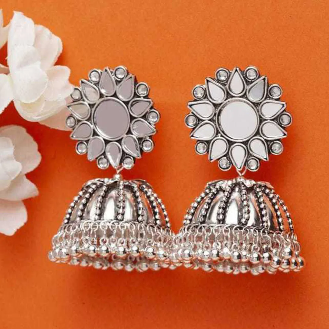 Combo of 2 Chandelier Mirror and Peacock Jhumki