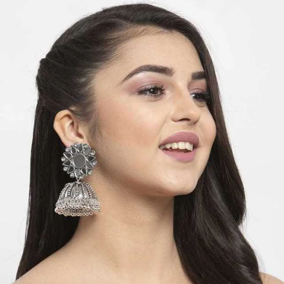 Combo of 2 Chandelier Mirror and Peacock Jhumki
