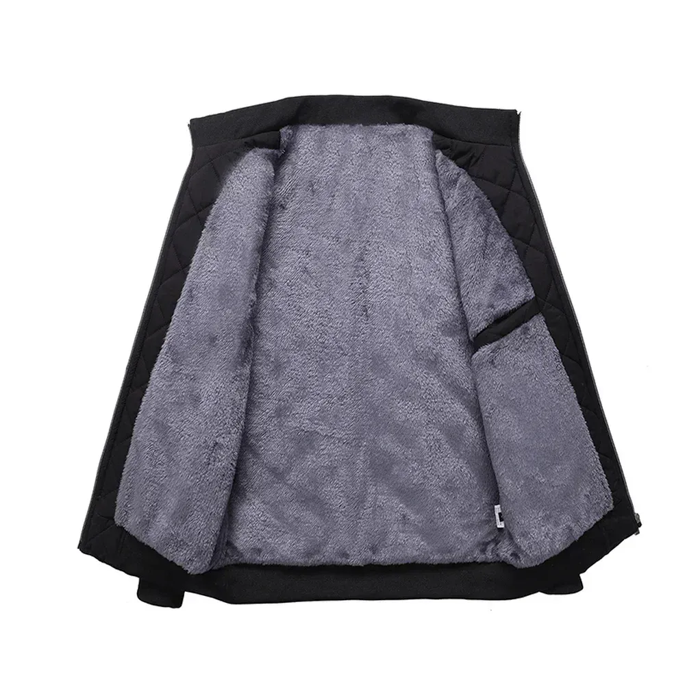 Comfortable Insulated Fleece Bomber Jacket for Men