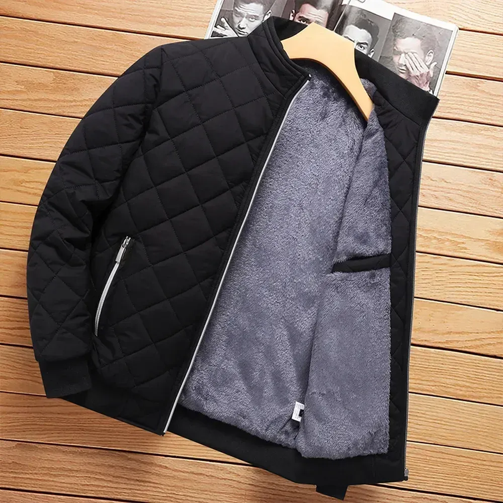 Comfortable Insulated Fleece Bomber Jacket for Men
