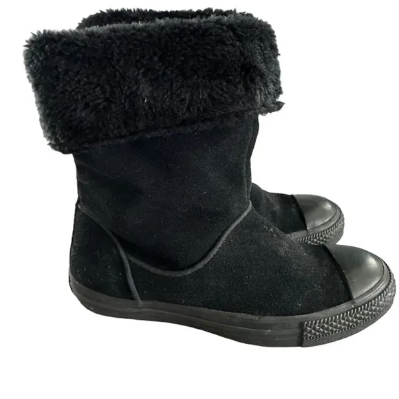 converse chuck taylor andover hi slipon black suede leather womens boots 525937c