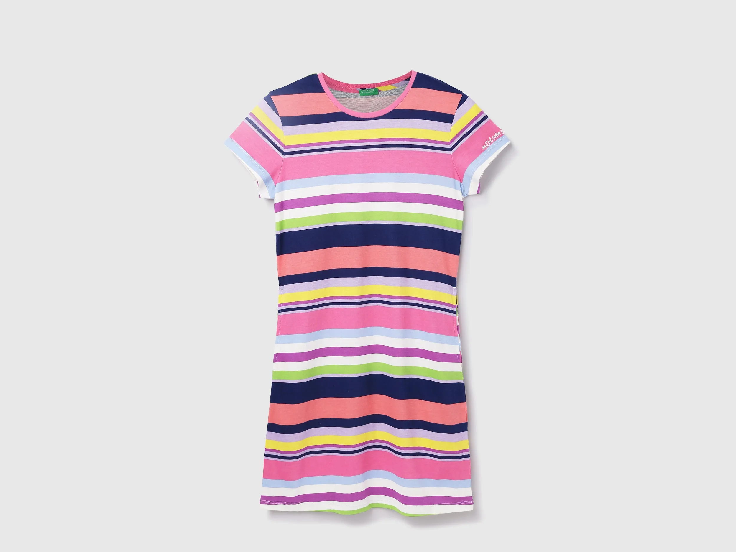 Cotton Striped Round Neck Women Dresses