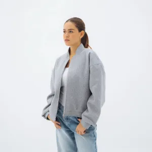 Cozy bomber jacket - light grey