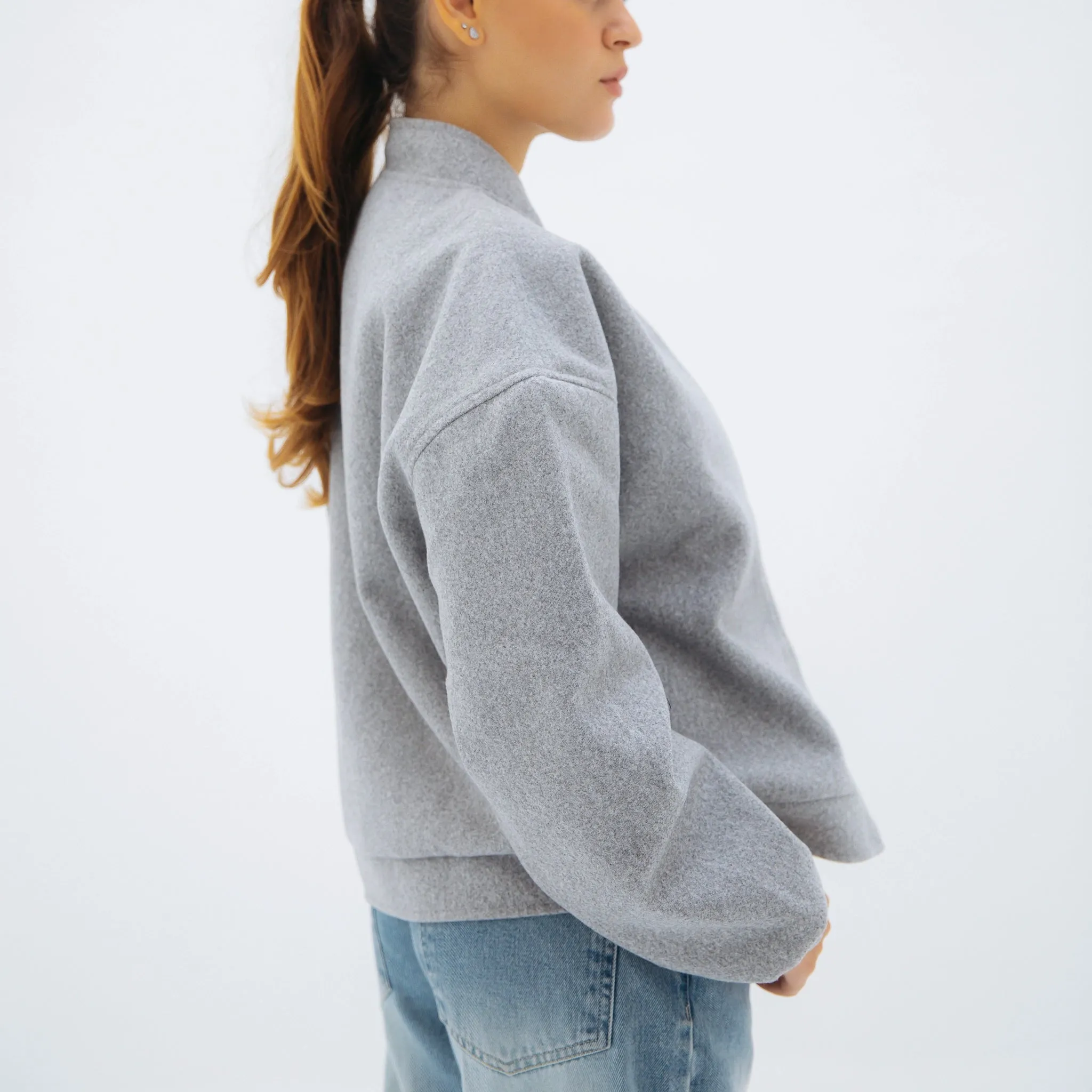 Cozy bomber jacket - light grey