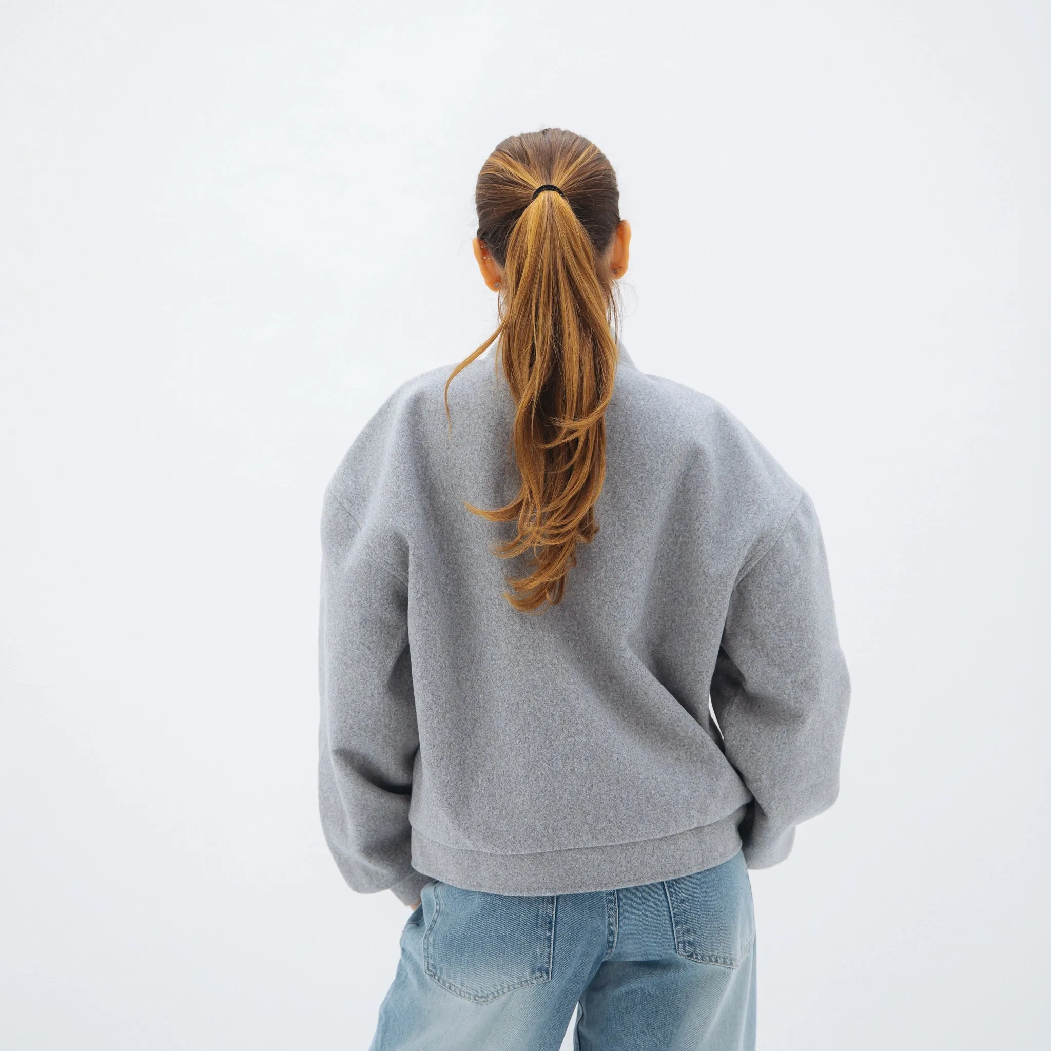 Cozy bomber jacket - light grey