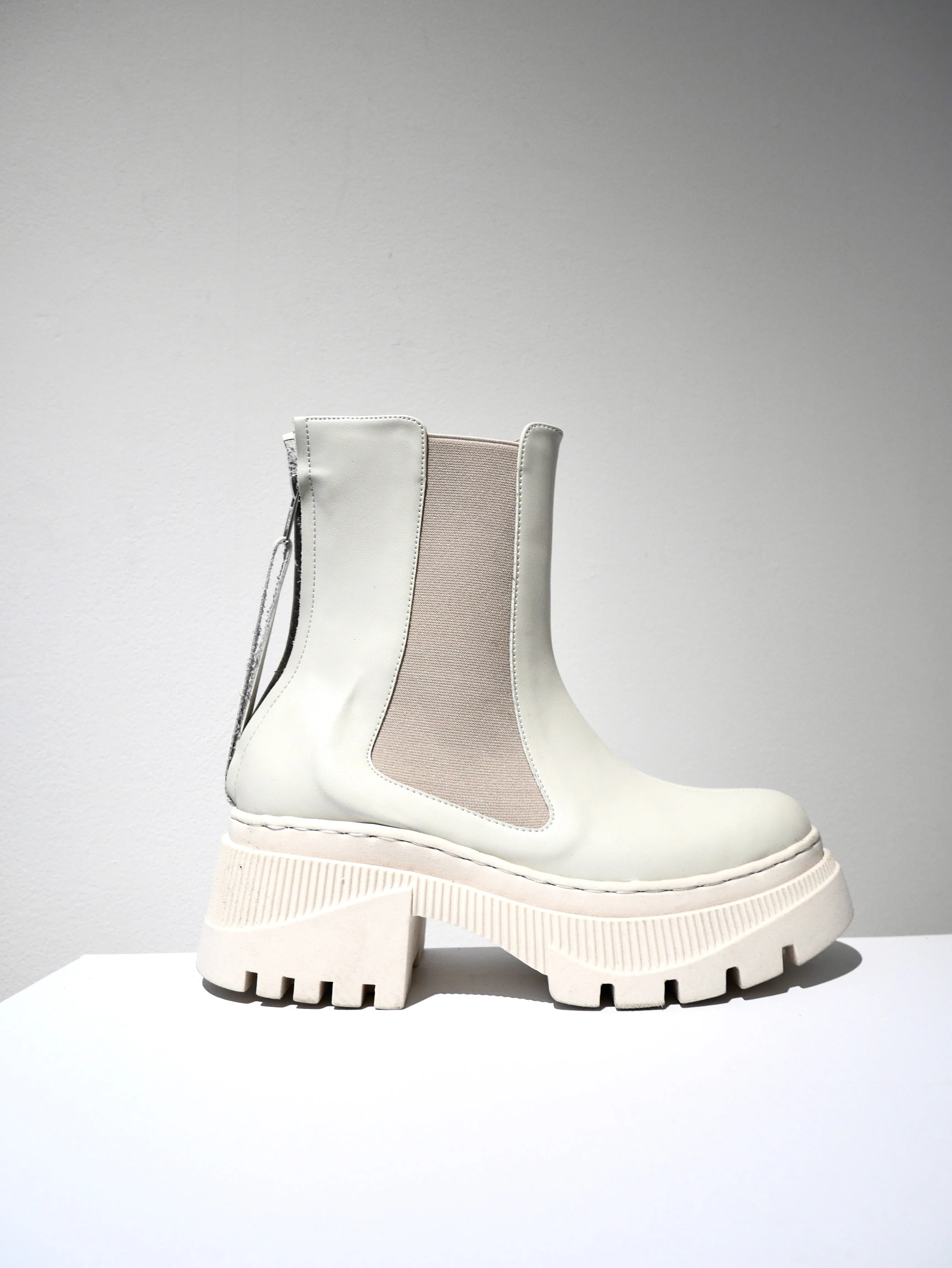 Cream Chelsea Boots